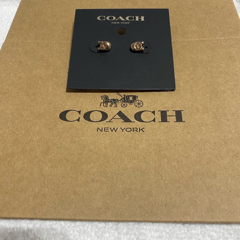 Coach Earrings Bronze Gold Color